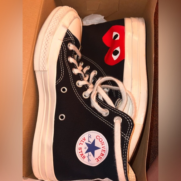 Black CDGs women size 9 men size 7 - Picture 3 of 4